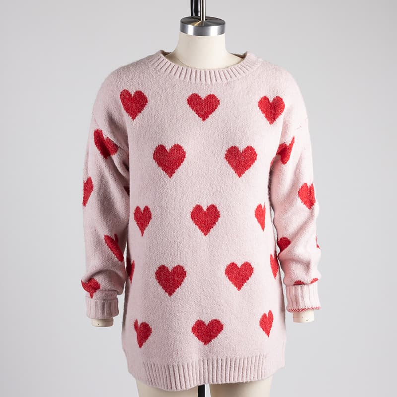 Pink Heart Sweater