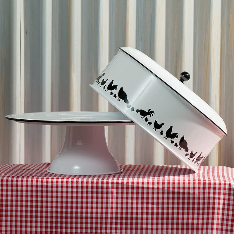 Metal Covered Cake Plate - Cracker Barrel Metal Covered Cake Plate - Cracker Barrel