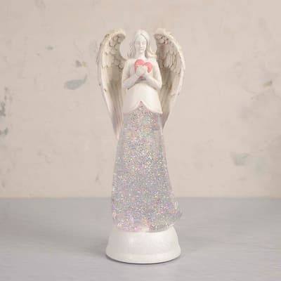 Acrylic Angel Shaped Glitter Globe