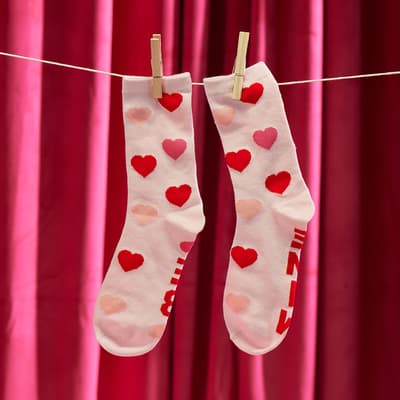 Be Mine Heart Crew Socks