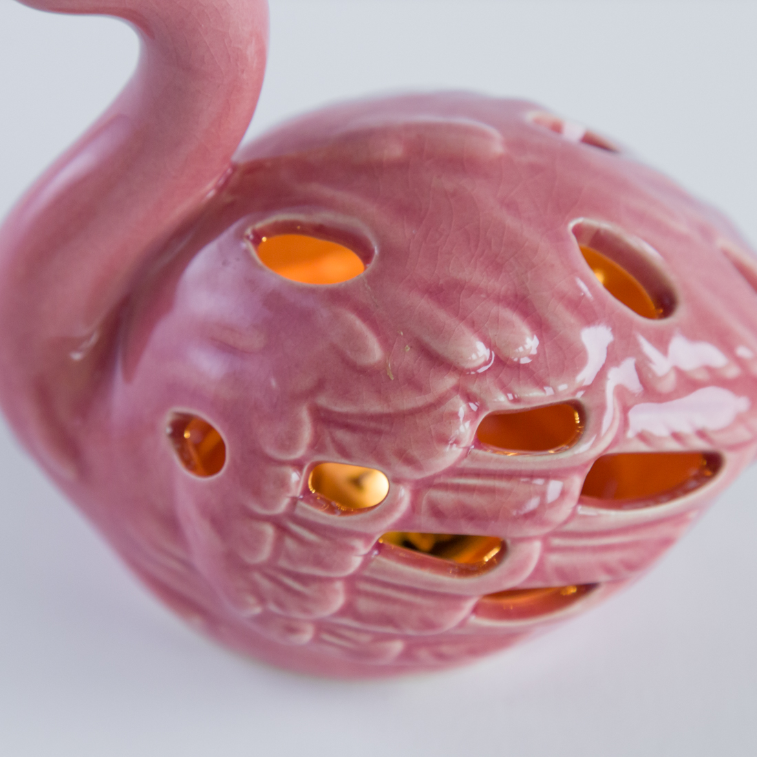 LED Light Up Ceramic Flamingo Cracker Barrel