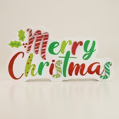 Merry Christmas Block Sign