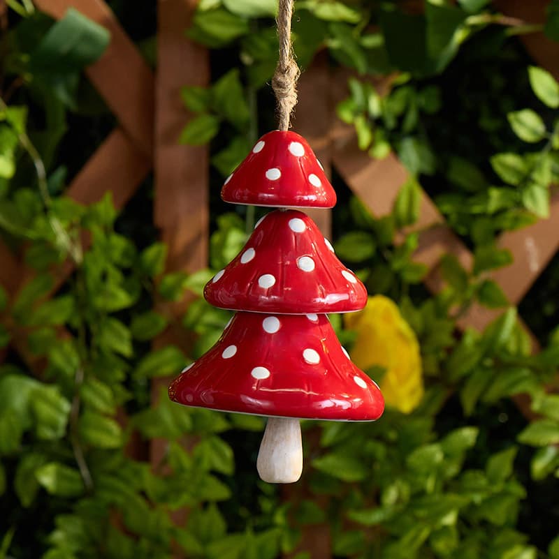 Stoneware Mushrooms Chime - Cracker Barrel