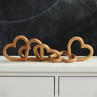 Wood Heart Chainlinks