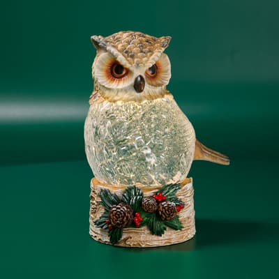 Owl Glitter Globe
