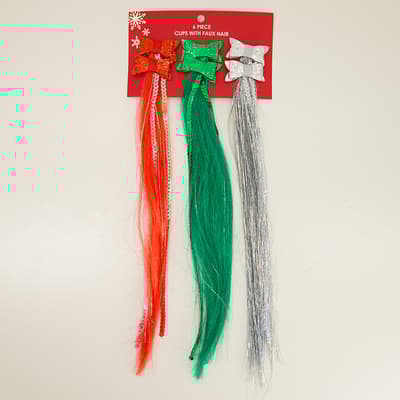 Sparkle Holiday Faux Hair Clips