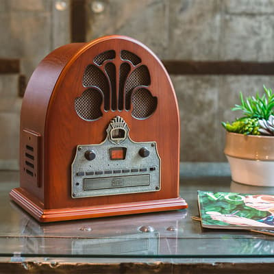Cathedral Retro Radio and CD Player with Stereo Speakers