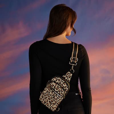 Leopard Sling Back Bag