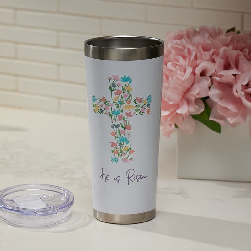 Easter He is Risen Indeed Cross Tumbler Design 20oz Tumblers