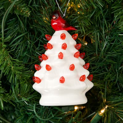 LED Tree with Cardinal Topper Ornament