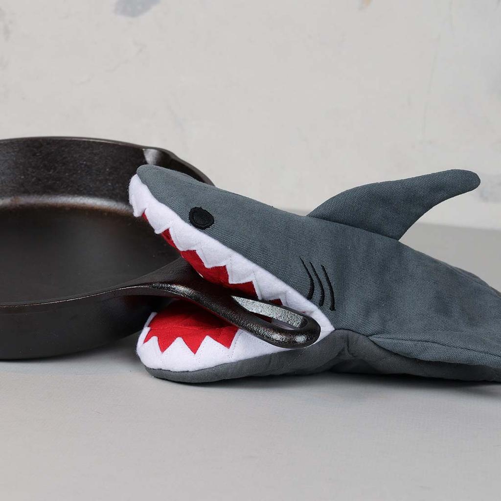 Reheyre Cartoon Shark Shape Microwave Oven Mitts - Flexible, Anti