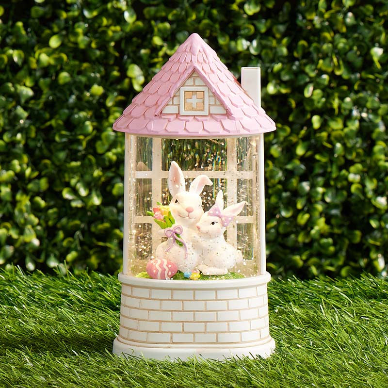 Bunny House Glitter Globe - Cracker Barrel