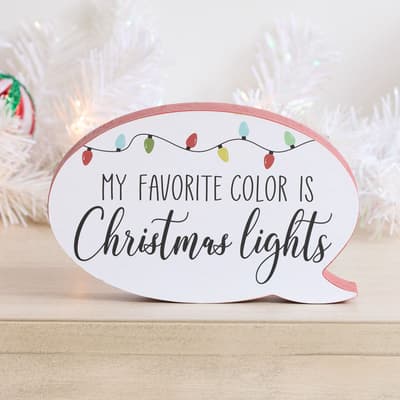 Christmas Lights Block Sign