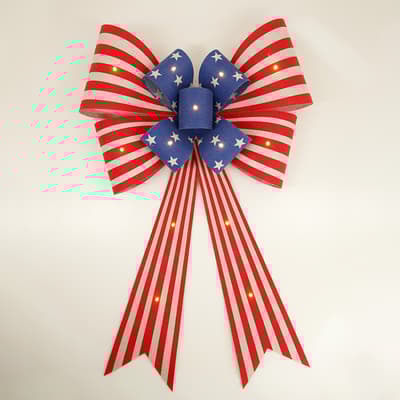 LED Burlap Bow Wall Decor