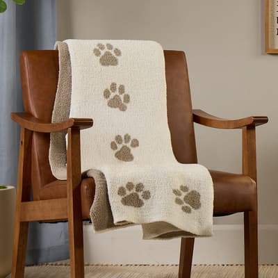 Paw Print Knit Throw