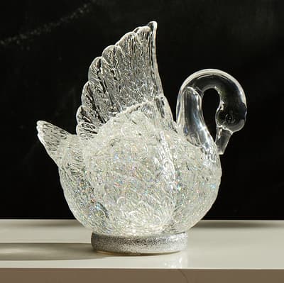 Acrylic Swan Shaped Glitter Globe