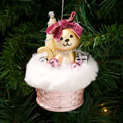 Cat In Basket Ornament