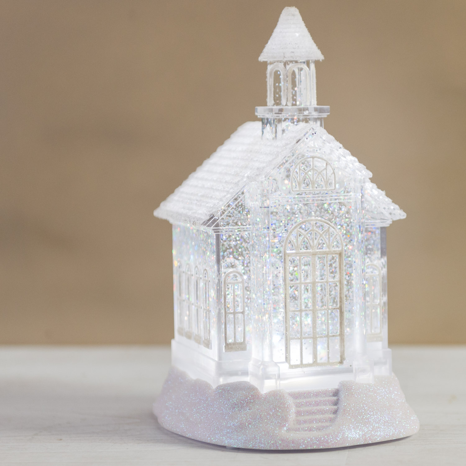 Acrylic Church Glitter Globe Cracker Barrel