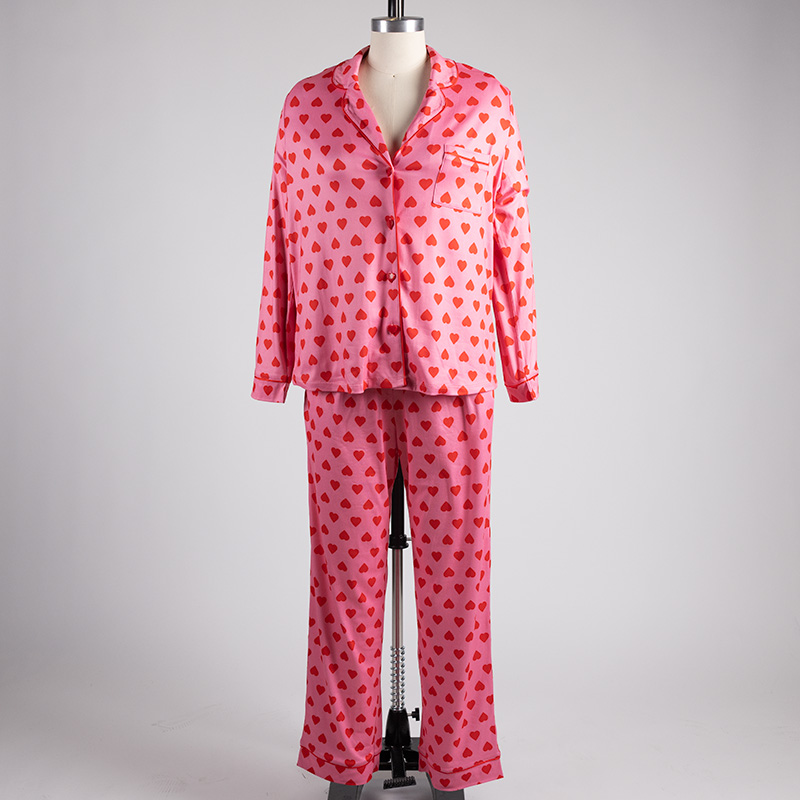 Heart Print Pink PJ Set - Cracker Barrel