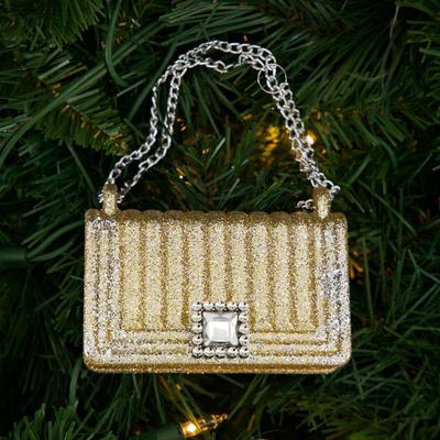 Gold Glitter Purse Ornament
