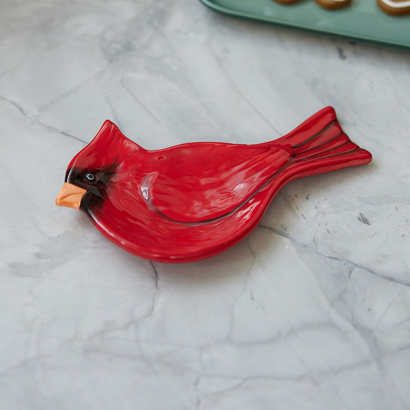 Figural Cardinal Spoon Rest Cracker Barrel