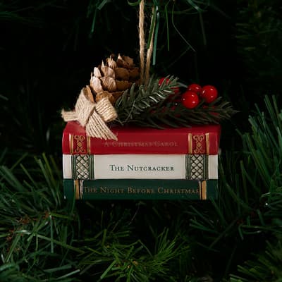 Stacked Books Ornament