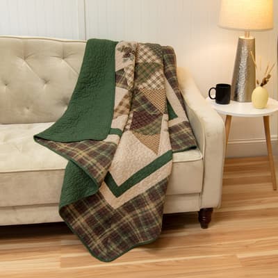 Donna Sharp Pine Star Cotton Quilted Throw Blanket
