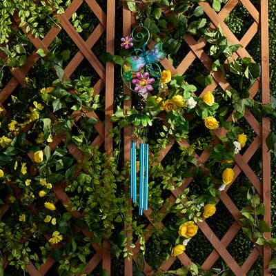 Metal and Glass Dragonfly Wind Chime