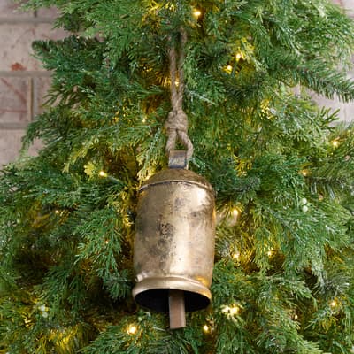 Large Burnt Gold Metal Bell