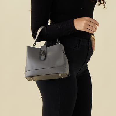 Gray Bucket Crossbody Bag