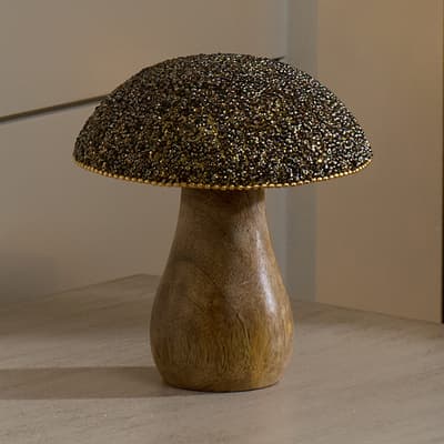 Wood Beaded Mushroom - Small