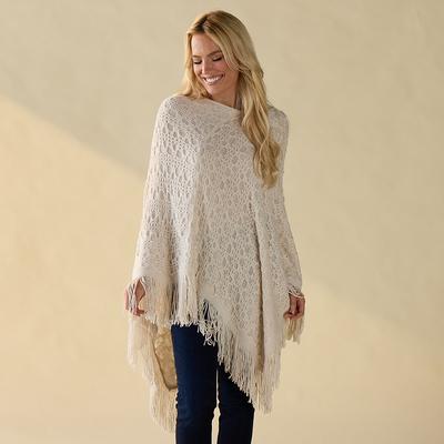 Knit Fringe Poncho
