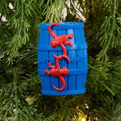 Barrel Of Monkeys Ornament