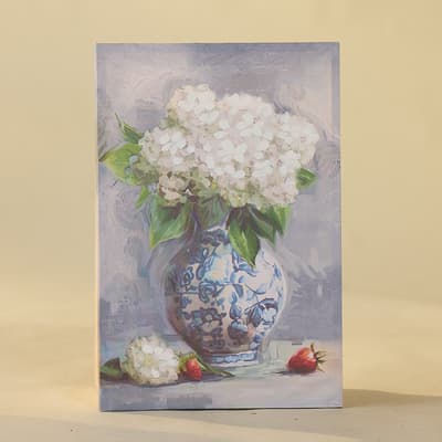 Blue Floral Canvas Wall Decor