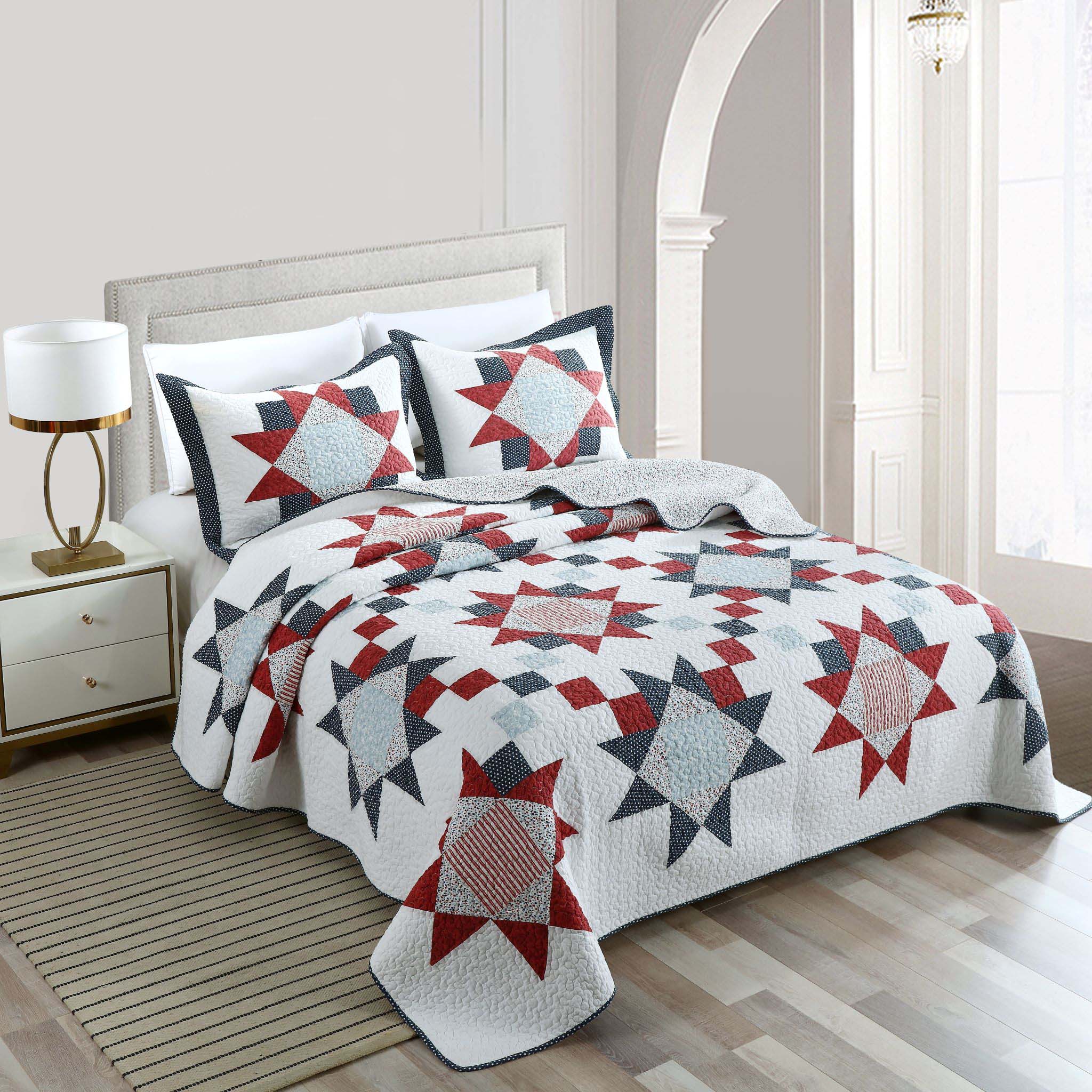 American Stars Pieced King Quilt Cracker Barrel