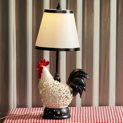 Rooster Lamp Shape Glitter Globe