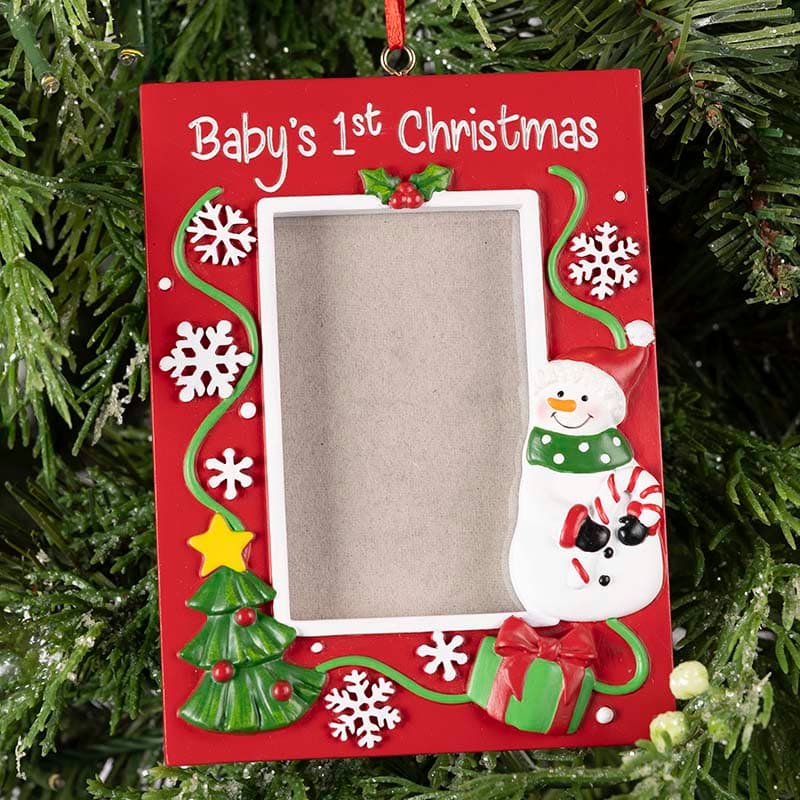 1St Christmas Photo Frame Ornament Cracker Barrel