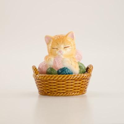 Cat in Basket Salt and Pepper Set