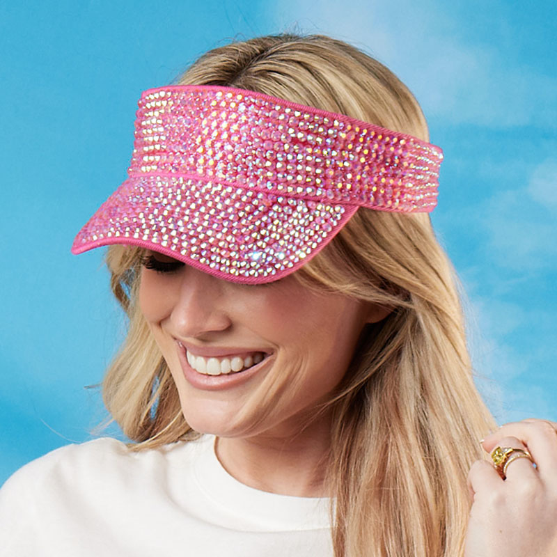 Hot Pink Iridescent Bling Visor - Cracker Barrel display picture 1