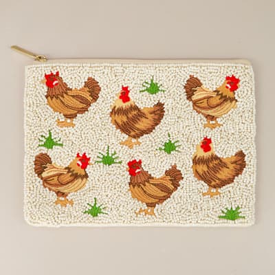 Beaded Chicken Pouch