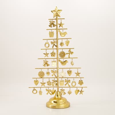 Gold Christmas Tree with Charms