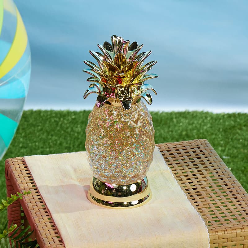 2 NEW CANDLE HOLDER PEDESTAL online PINEAPPLE GLITTER GLOBE BATH & BODY WORKS LIGHT UP