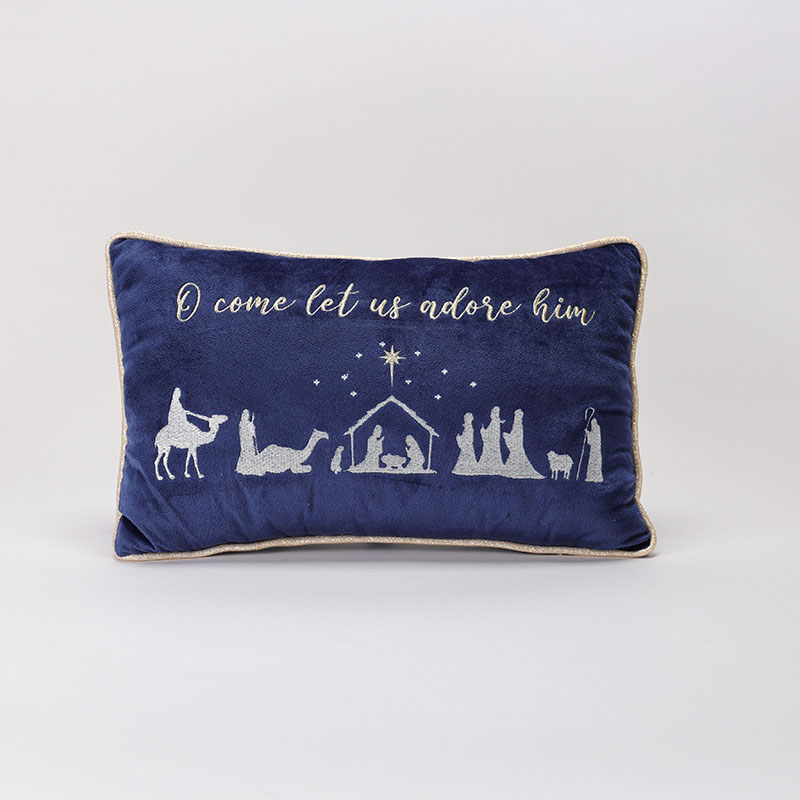 O Come Let Us Adore Him Pillow, Christmas Pillow, Holiday Pillow