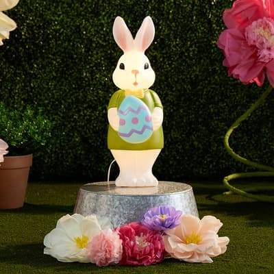 Green Bunny with Eggs Blow Mold