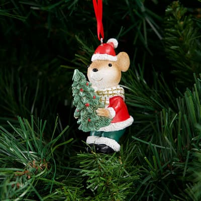 Boy Mouse with Tree Ornament