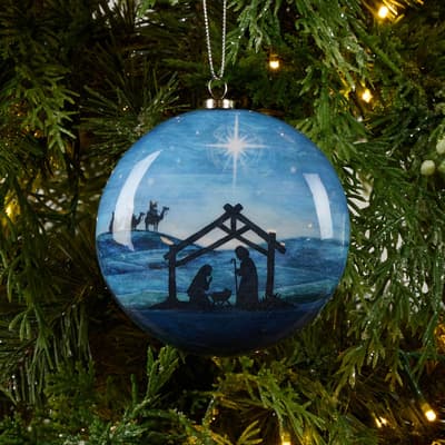 Nativity Flat Ball Ornament