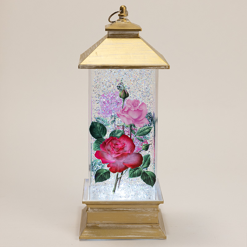 Acrylic Rose Lantern Glitter Globe - Cracker Barrel