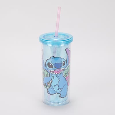 Stitch Plastic Cold 20 Oz. Cup with Lid and Straw