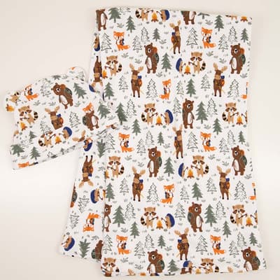Infant Wildlife Swaddle and Hat Set