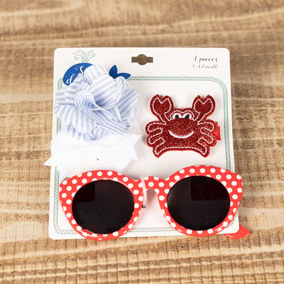 Infant Polka Dot Sunglasses with Clip Set